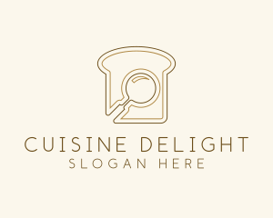 Magnifying Glass Bread  logo design