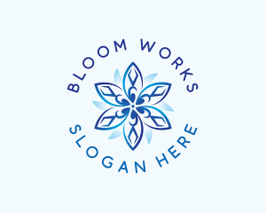 Flower Wellness Bloom logo design