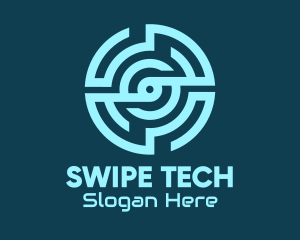 Blue Tech Maze logo design