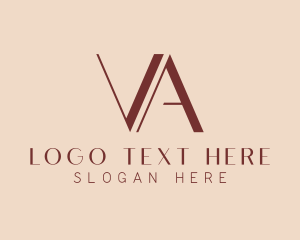 Luxury Boutique Letter VA logo