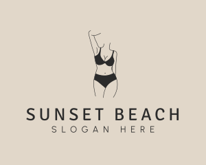 Woman Lingerie Body logo design