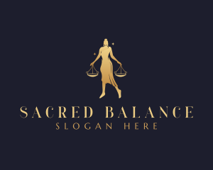 Woman Lawyer Justice logo design