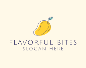 Mango Fruit Monoline logo design