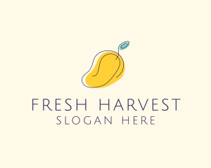 Mango Fruit Monoline logo design