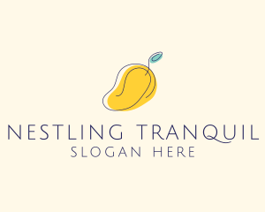 Mango Fruit Monoline logo design