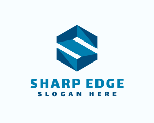 Blue Hexagon Letter S logo design