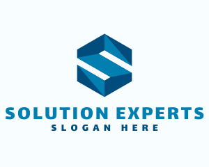 Blue Hexagon Letter S logo design