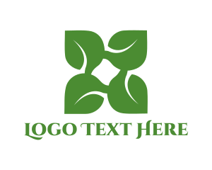 Evergreen - Green X Leaf logo design