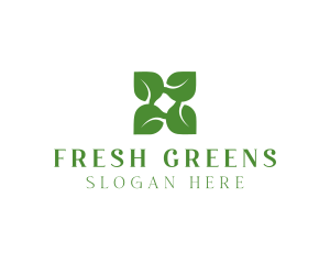 Green X Leaf logo design