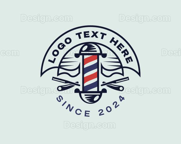 Razor Haircut Barbershop Logo