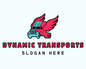 Truck Wings Shipping logo design