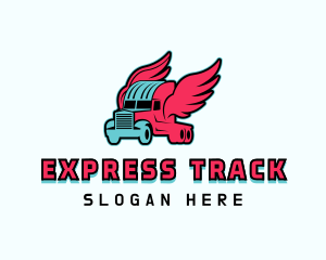 Truck Wings Shipping logo design