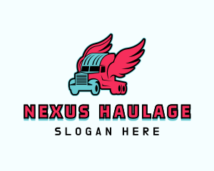 Truck Wings Shipping logo design