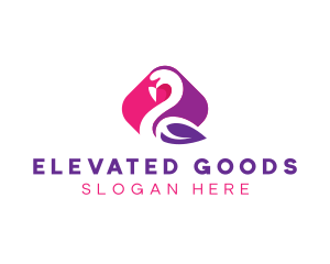 Stylish Eco Swan logo design