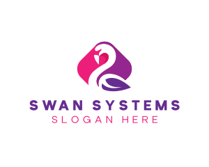 Stylish Eco Swan logo