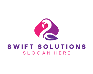 Stylish Eco Swan logo design