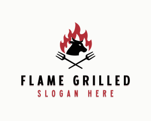 Beef Grill Barbecue logo design