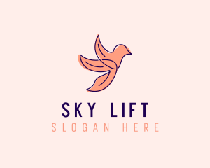 Minimalist Flying Bird  logo design