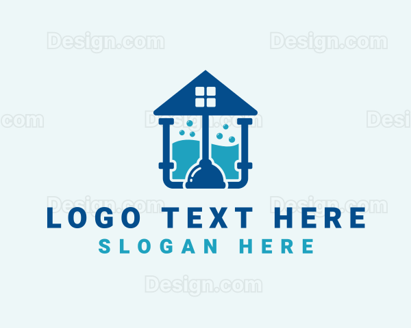 Plumber Drainage Plunger Logo