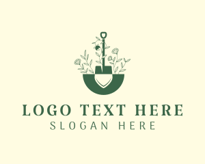 Flower Shovel Landscaping Tools logo