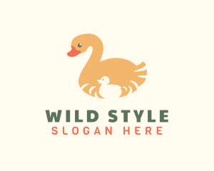 Wild Duck & Duckling  logo design