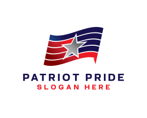 Star Stripes Flag logo design