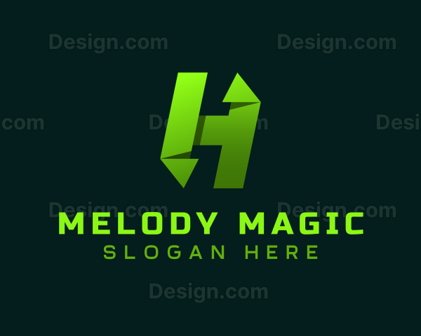 Modern Media Origami Letter H Logo