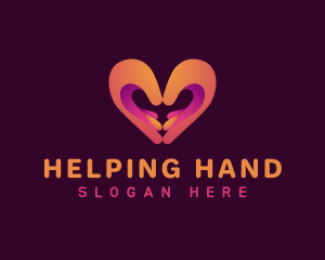 Heart Hand Love logo design