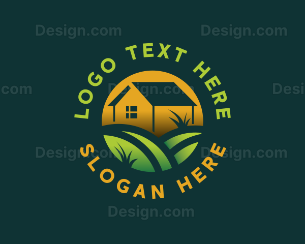 Grass Lawn Landscaping Logo