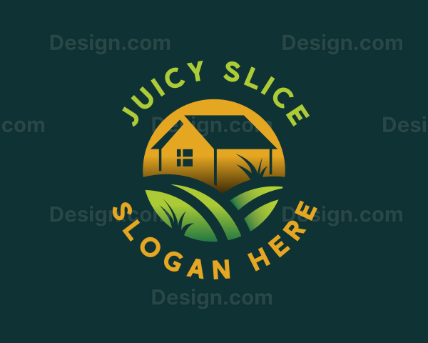 Grass Lawn Landscaping Logo