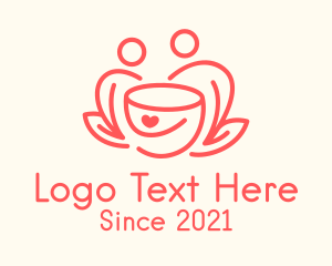 Decaf - Coffee Date Line Art logo design