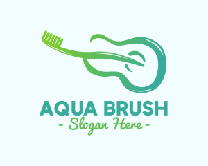 Music Guitar Toothbrush logo design