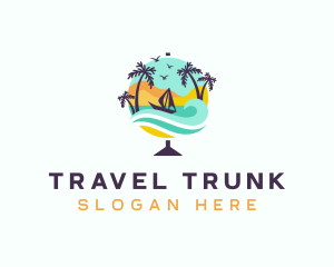 Travel Sailboat Globe logo design