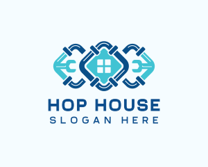 House Pipe Plumbing logo design