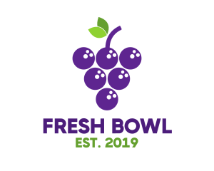 Purple Bowling Grapes logo design