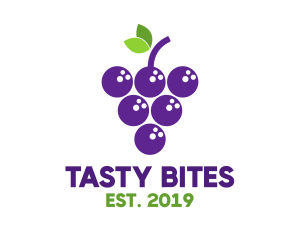 Purple Bowling Grapes logo design