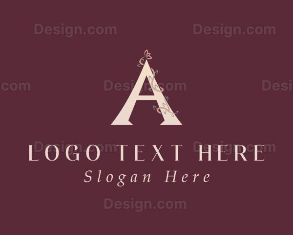 Floral Wedding Letter A Logo