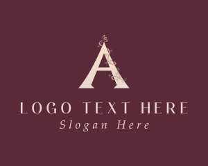 Floral Wedding Letter A  Logo