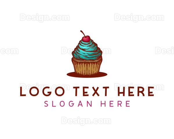 Sweet Cherry Cupcake Logo