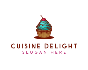 Sweet Cherry Cupcake logo design