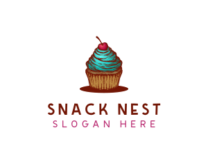 Sweet Cherry Cupcake logo design