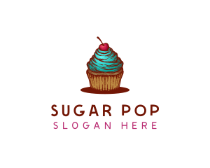 Sweet Cherry Cupcake logo design