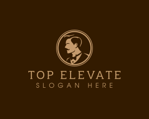 Bow Tie Mustache Gentleman logo design