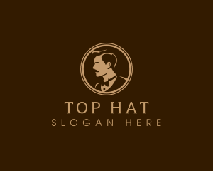 Bow Tie Mustache Gentleman logo design