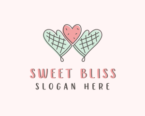 Heart Cookie Baking logo design