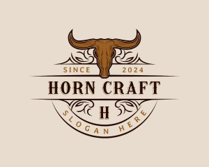 Bull Horn Animal logo design