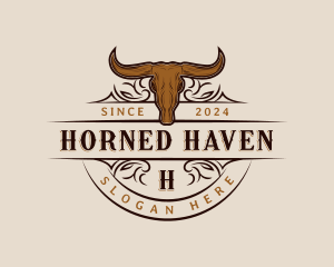 Bull Horn Animal logo design