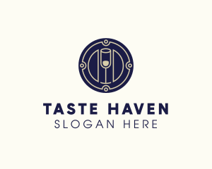 Wine Glass Classy Tavern logo design