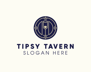 Wine Glass Classy Tavern logo design