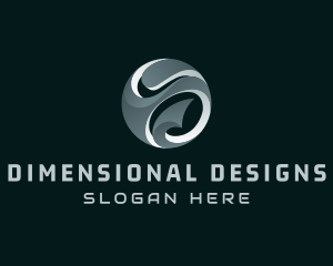 3D Metallic Sphere logo design